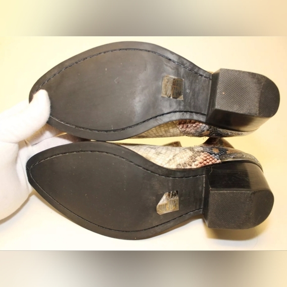 JEFFREY CAMPBELL Cromwell Snakeprint Leather Heeled Ankle Boots Size 8. EUC - Picture 13 of 16